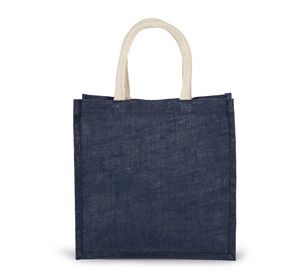 Kimood KI0274 - Sac style cabas en toile de jute - grand modèle Midnight Blue