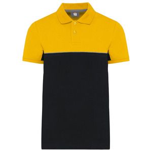 WK. Designed To Work WK210 - Polo bicolore écoresponsable manches courtes unisexe Black / Yellow