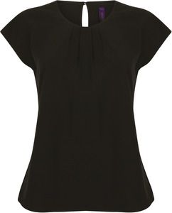 Henbury H597 - Top col plissé femme Black