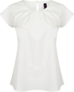 Henbury H597 - Top col plissé femme White