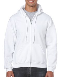 GILDAN GIL18600 - Sweater Hooded Full Zip HeavyBlend for him Blanc