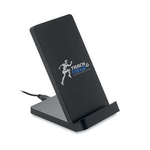 GiftRetail MO9692 - WIRESTAND Chargeur sans fil en bambou    MO9692- Noir
