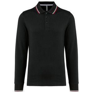 Kariban K280 - Polo maille piquée manches longues homme Black / Red / White