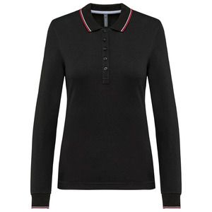 Kariban K281 - Polo maille piquée manches longues femme Black / Red / White
