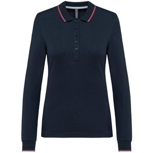 Kariban K281 - Polo maille piquée manches longues femme Navy / Red / White