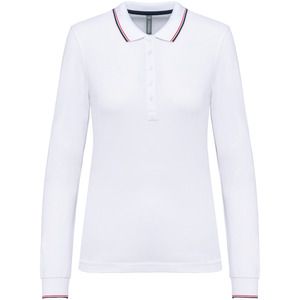 Kariban K281 - Polo maille piquée manches longues femme White / Navy / Red
