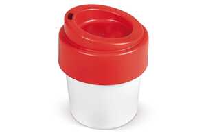 TopPoint LT98707 - Tasse à café avec couvercle Hot-but-cool 240ml Blanc-Rouge