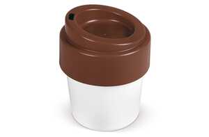 TopPoint LT98707 - Tasse à café avec couvercle Hot-but-cool 240ml White/Brown