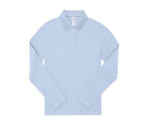 B&C BCW462 - Polo femme manches longues 180 Blush Blue