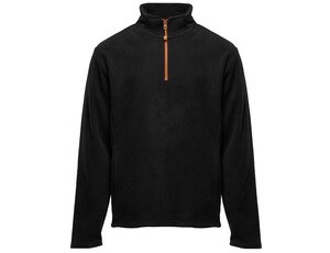 BLACK&MATCH BM505 - Polaire col zippé contrasté Black/Orange