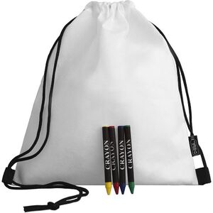EgotierPro 53040 - Sac à dos cordon en RPET avec crayons STROLL Blanc