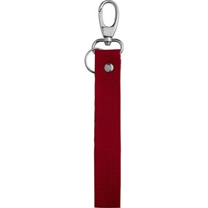 EgotierPro 53027 - Porte-clés allongé en coton avec mousqueton HOSEGOR Rouge