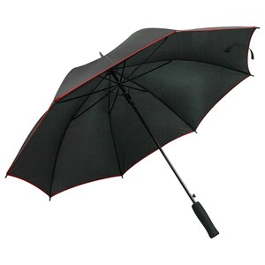 EgotierPro 53535 - Parapluie Pongée 105 cm, Bord Coloré RUA Rouge