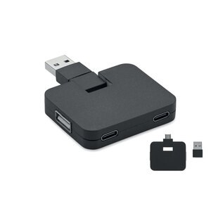 GiftRetail MO2254 - SQUARE-C Hub USB 4 ports et câble 20cm