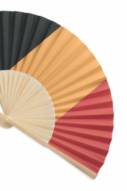 GiftRetail MO2244 - FUNFAN Eventail à motif de drapeau - Noir